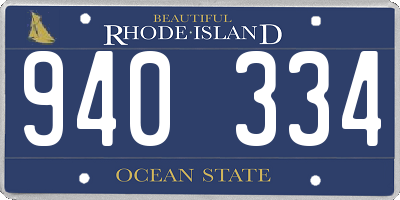 RI license plate 940334