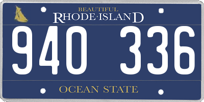 RI license plate 940336