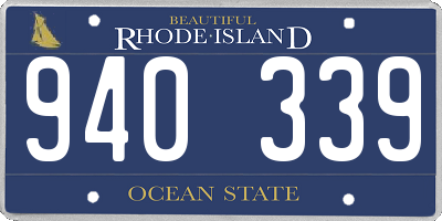 RI license plate 940339