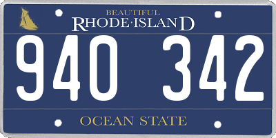RI license plate 940342