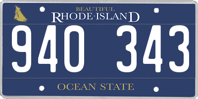 RI license plate 940343