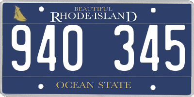 RI license plate 940345