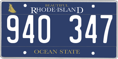 RI license plate 940347