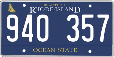 RI license plate 940357
