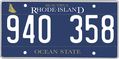 RI license plate 940358