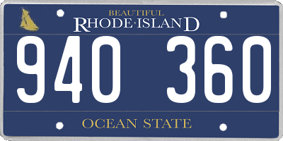 RI license plate 940360