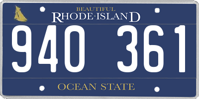 RI license plate 940361