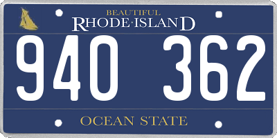 RI license plate 940362