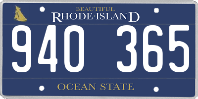 RI license plate 940365