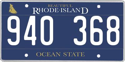 RI license plate 940368