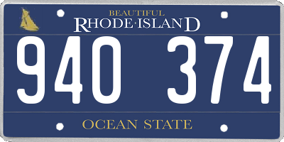 RI license plate 940374