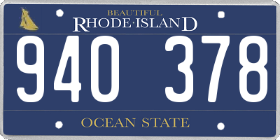 RI license plate 940378