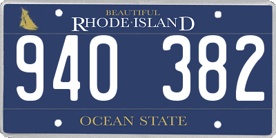 RI license plate 940382