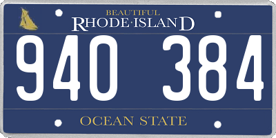 RI license plate 940384