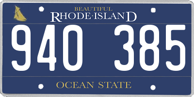 RI license plate 940385
