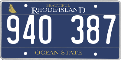 RI license plate 940387
