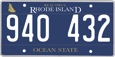 RI license plate 940432