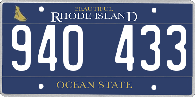 RI license plate 940433