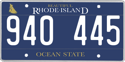 RI license plate 940445