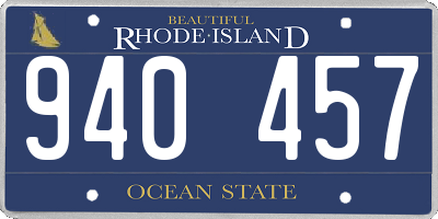 RI license plate 940457
