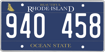 RI license plate 940458