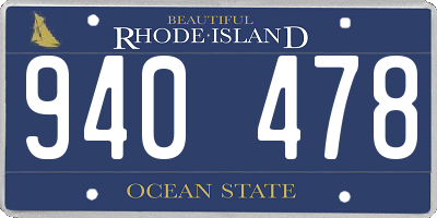 RI license plate 940478