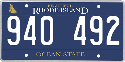 RI license plate 940492
