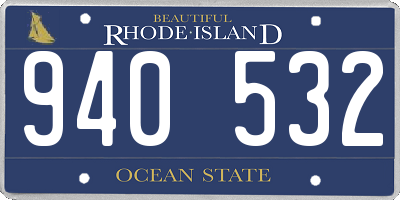RI license plate 940532