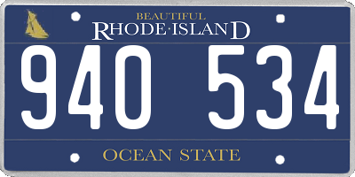 RI license plate 940534