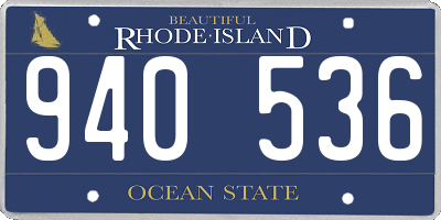 RI license plate 940536