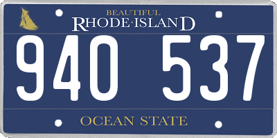 RI license plate 940537