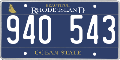 RI license plate 940543