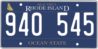 RI license plate 940545