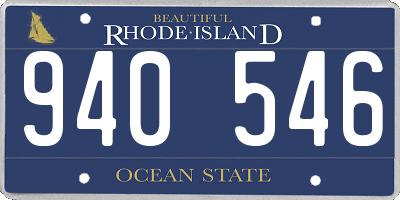 RI license plate 940546
