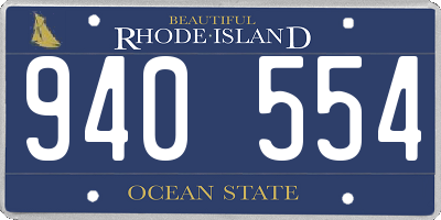 RI license plate 940554