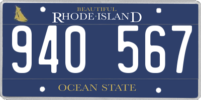 RI license plate 940567