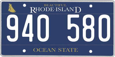 RI license plate 940580