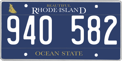 RI license plate 940582