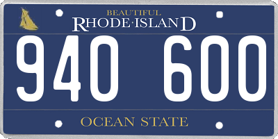 RI license plate 940600