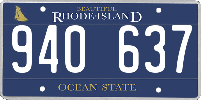 RI license plate 940637