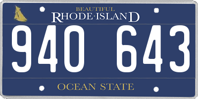 RI license plate 940643