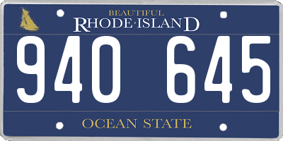 RI license plate 940645