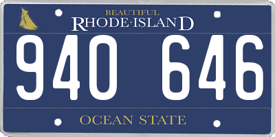 RI license plate 940646