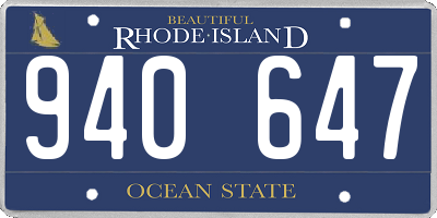 RI license plate 940647
