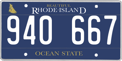 RI license plate 940667