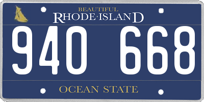 RI license plate 940668