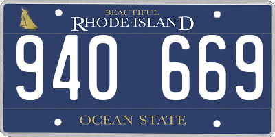 RI license plate 940669