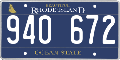 RI license plate 940672