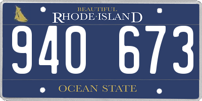 RI license plate 940673