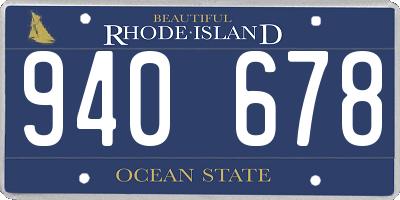 RI license plate 940678